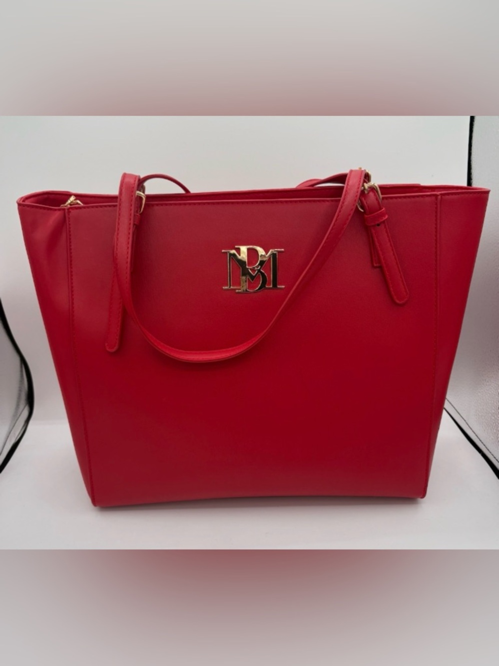 New Badgley Mischka Red Buckle Tote
